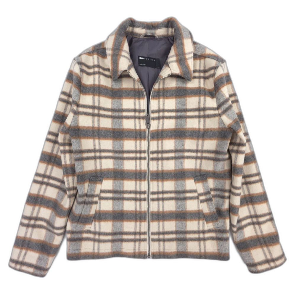 NEW ASOS Design Wool Plaid Tailored Jacket Old Money Preppy Minimal Quiet Luxury